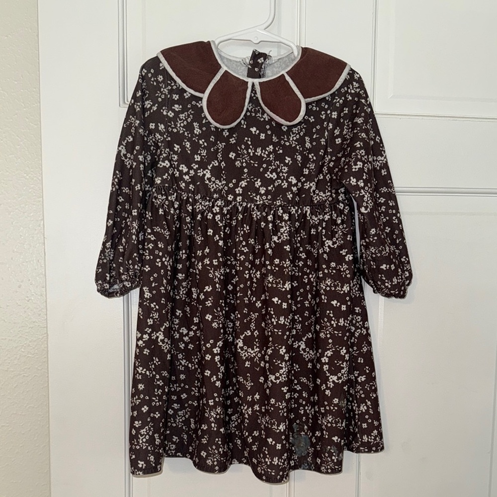 Floral Brown Kids Dress